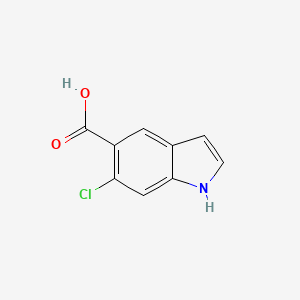 6-Chloro-1H-indole-5-carboxylic acid chemical structure (CAS 256935-86-1)