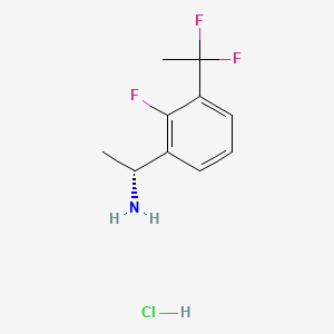 (R)-1-(3-(1,1-Difluoroethyl)-2-fluorophenyl)ethan-1-amine hydrochloride chemical structure (CAS 2569698-49-1)