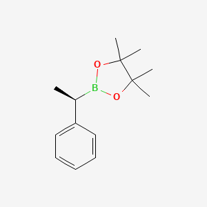 (R)-4,4,5,5-Tetramethyl-2-(1-phenylethyl)-1,3,2-dioxaborolane chemical structure (CAS 257298-92-3)
