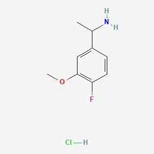 1-(4-Fluoro-3-methoxyphenyl)ethan-1-amine hydrochloride chemical structure (CAS 2573072-75-8)
