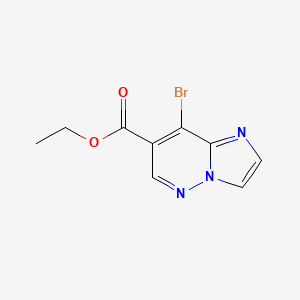 Ethyl 8-bromoimidazo[1,2-b]pyridazine-7-carboxylate chemical structure (CAS 2577171-64-1)