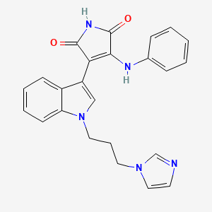 3-(1-(3-(1H-Imidazol-1-yl)propyl)-1H-indol-3-yl)-4-(phenylamino)-1H-pyrrole-2,5-dione chemical structure (CAS 257879-35-9)