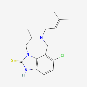 5-Chloro-8-methyl-7-(3-methylbut-2-en-1-yl)-6,7,8,9-tetrahydro-2,7,9a-triazabenzo[cd]azulene-1(2H)-thione chemical structure (CAS 257891-65-9)
