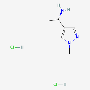 (S)-1-(1-Methyl-1H-pyrazol-4-yl)ethan-1-amine dihydrochloride chemical structure (CAS 2580098-92-4)