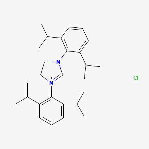 1,3-Bis(2,6-diisopropylphenyl)-4,5-dihydro-1H-imidazol-3-ium chloride chemical structure (CAS 258278-25-0)