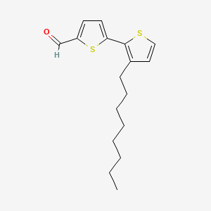 3'-Octyl-[2,2'-bithiophene]-5-carbaldehyde chemical structure (CAS 2582829-55-6)