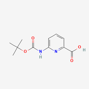 6-((tert-Butoxycarbonyl)amino)picolinic acid chemical structure (CAS 258497-21-1)