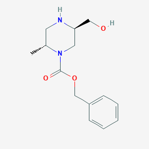 Benzyl (2R,5R)-5-(hydroxymethyl)-2-methylpiperazine-1-carboxylate chemical structure (CAS 2584980-97-0)