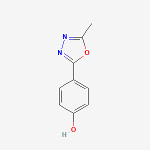 4-(5-Methyl-1,3,4-oxadiazol-2-yl)phenol chemical structure (CAS 25877-46-7)