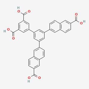 3',5'-Bis(6-carboxynaphthalen-2-yl)-[1,1'-biphenyl]-3,5-dicarboxylic acid chemical structure (CAS 2588353-96-0)