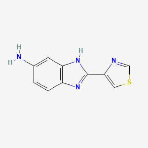 2-(Thiazol-4-yl)-1H-benzo[d]imidazol-6-amine chemical structure (CAS 25893-06-5)