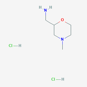(4-Methylmorpholin-2-yl)methanamine dihydrochloride chemical structure (CAS 259090-43-2)