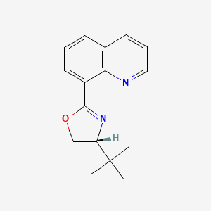 (R)-4-(tert-Butyl)-2-(quinolin-8-yl)-4,5-dihydrooxazole chemical structure (CAS 259105-53-8)