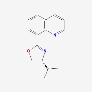 (R)-4-Isopropyl-2-(quinolin-8-yl)-4,5-dihydrooxazole chemical structure (CAS 259105-54-9)