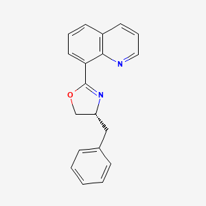 (R)-4-Benzyl-2-(quinolin-8-yl)-4,5-dihydrooxazole chemical structure (CAS 259105-55-0)