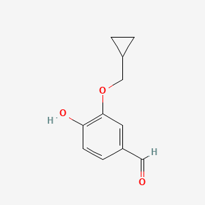 3-(Cyclopropylmethoxy)-4-hydroxybenzaldehyde chemical structure (CAS 25934-52-5)