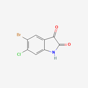 5-Bromo-6-chloroindoline-2,3-dione chemical structure (CAS 259667-43-1)