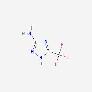 5-(Trifluoromethyl)-1H-1,2,4-triazol-3-amine chemical structure (CAS 25979-00-4)
