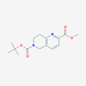 6-tert-Butyl 2-methyl 7,8-dihydro-1,6-naphthyridine-2,6(5H)-dicarboxylate chemical structure (CAS 259809-47-7)