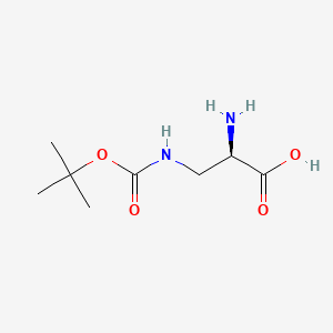 (R)-2-Amino-3-((tert-butoxycarbonyl)amino)propanoic acid chemical structure (CAS 259825-43-9)