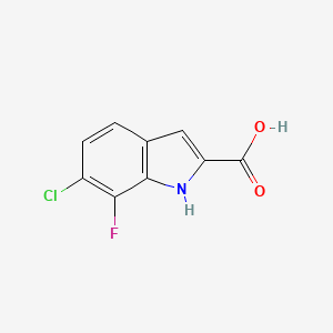 6-Chloro-7-fluoro-1H-indole-2-carboxylic acid chemical structure (CAS 259860-07-6)