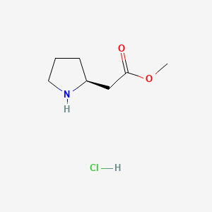 (S)-Methyl 2-(pyrrolidin-2-yl)acetate hydrochloride chemical structure (CAS 259868-83-2)