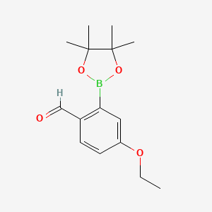 4-Ethoxy-2-(4,4,5,5-tetramethyl-1,3,2-dioxaborolan-2-yl)benzaldehyde chemical structure (CAS 2602478-59-9)