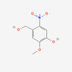 4-(Hydroxymethyl)-2-methoxy-5-nitrophenol chemical structure (CAS 260417-00-3)