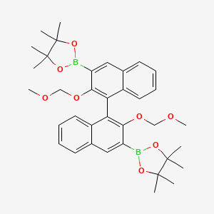 (R)-2,2'-Bis(methoxymethoxy)-1,1'-binaphthyl-3,3'-diboronic acid pinacol ester chemical structure (CAS 260442-17-9)