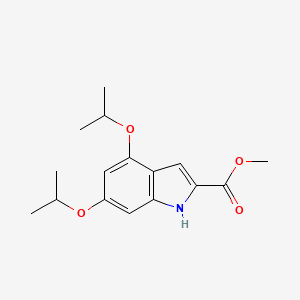 Methyl 4,6-diisopropoxy-1H-indole-2-carboxylate chemical structure (CAS 2607143-50-8)
