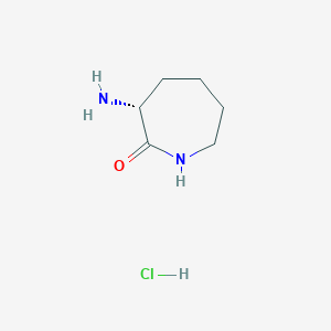 (R)-3-Aminoazepan-2-one hydrochloride chemical structure (CAS 26081-03-8)