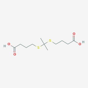 4,4'-(Propane-2,2-diylbis(sulfanediyl))dibutyric acid chemical structure (CAS 2610633-66-2)