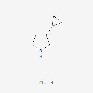 3-Cyclopropylpyrrolidine hydrochloride chemical structure (CAS 2612096-70-3)