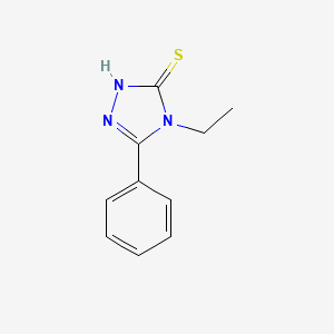 4-Ethyl-5-phenyl-4H-1,2,4-triazole-3-thiol chemical structure (CAS 26131-61-3)