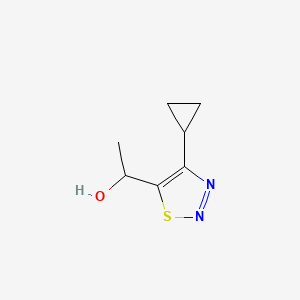1-(4-Cyclopropyl-1,2,3-thiadiazol-5-yl)ethan-1-ol chemical structure (CAS 2613383-61-0)