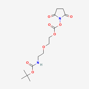 tert-Butyl (2-(2-((((2,5-dioxopyrrolidin-1-yl)oxy)carbonyl)oxy)ethoxy)ethyl)carbamate chemical structure (CAS 261364-63-0)