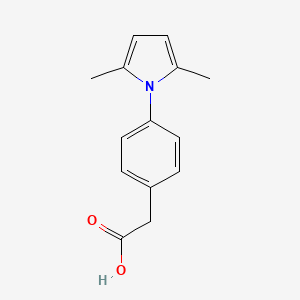 2-(4-(2,5-Dimethyl-1H-pyrrol-1-yl)phenyl)acetic acid chemical structure (CAS 26165-63-9)