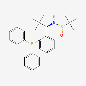 (S)-N-((R)-1-(2-(Diphenylphosphanyl)phenyl)-2,2-dimethylpropyl)-2-methylpropane-2-sulfinamide chemical structure (CAS 2618832-48-5)