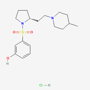(R)-3-((2-(2-(4-Methylpiperidin-1-yl)ethyl)pyrrolidin-1-yl)sulfonyl)phenol hydrochloride chemical structure (CAS 261901-57-9)