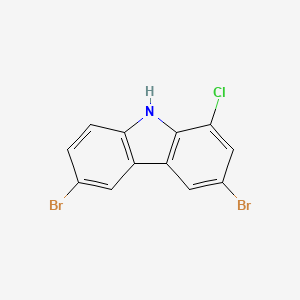 3,6-Dibromo-1-chloro-9H-carbazole chemical structure (CAS 2619632-07-2)