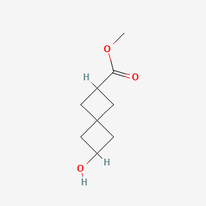 Methyl 6-hydroxyspiro[3.3]heptane-2-carboxylate chemical structure (CAS 2620631-82-3)