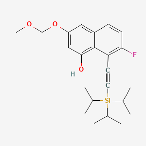 7-Fluoro-3-(methoxymethoxy)-8-((triisopropylsilyl)ethynyl)naphthalen-1-ol chemical structure (CAS 2621932-35-0)
