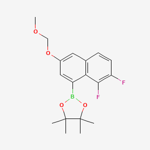 2-(7,8-Difluoro-3-(methoxymethoxy)naphthalen-1-yl)-4,4,5,5-tetramethyl-1,3,2-dioxaborolane chemical structure (CAS 2621935-35-9)