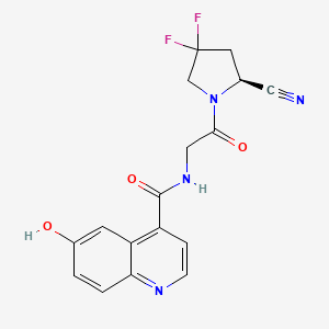 (S)-N-(2-(2-Cyano-4,4-difluoropyrrolidin-1-yl)-2-oxoethyl)-6-hydroxyquinoline-4-carboxamide chemical structure (CAS 2624108-87-6)