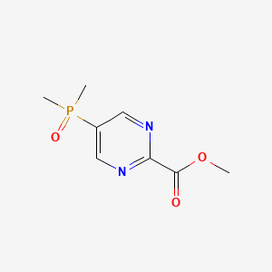 Methyl 5-(dimethylphosphoryl)pyrimidine-2-carboxylate chemical structure (CAS 2624136-36-1)