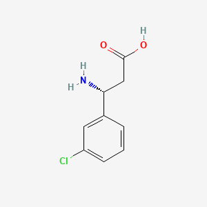 (R)-3-Amino-3-(3-chlorophenyl)propanoic acid chemical structure (CAS 262429-49-2)