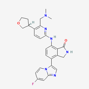 (S)-7-((6-((Dimethylamino)methyl)-5-(tetrahydrofuran-3-yl)pyridin-2-yl)amino)-4-(7-fluoroimidazo[1,2-a]pyridin-3-yl)isoindolin-1-one chemical structure (CAS 2628486-22-4)
