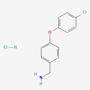 (4-(4-Chlorophenoxy)phenyl)methanamine hydrochloride chemical structure (CAS 262862-71-5)