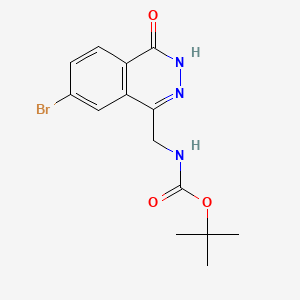 tert-Butyl ((7-bromo-4-oxo-3,4-dihydrophthalazin-1-yl)methyl)carbamate chemical structure (CAS 2629316-12-5)