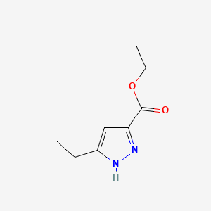 Ethyl 3-ethyl-1H-pyrazole-5-carboxylate chemical structure (CAS 26308-40-7)